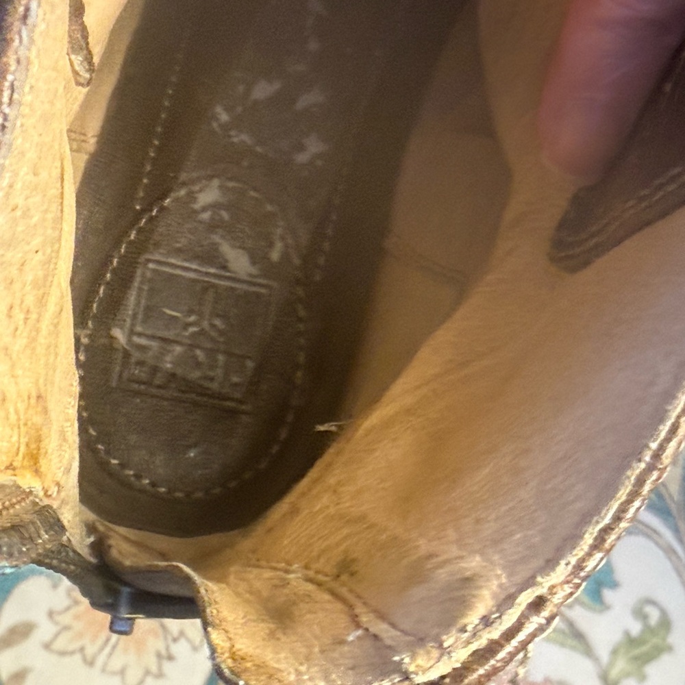 Frye Carson Wedge Hidden Approx 3 Inch Heel Brown Distressed Boho Bootie 8M - Picture 16 of 16